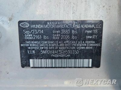 Zdjęcie 12 z 12 samochodu: 2015 HYUNDAI ELANTRA SE VIN:5NPDH4AE5FH590350 - miniatura