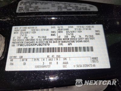 Zdjęcie 13 z 13 samochodu: 2023 FORD ESCAPE ACTIVE VIN:1FMCU0GN5PUB27070 - miniatura