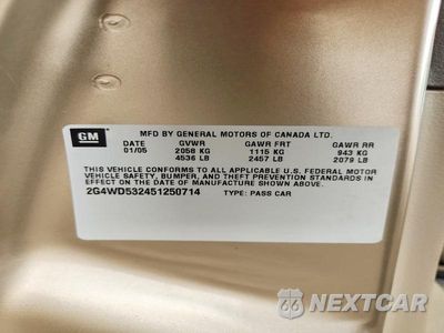 Zdjęcie 12 z 12 samochodu: 2005 BUICK LACROSSE CXL VIN:2G4WD532451250714 - miniatura