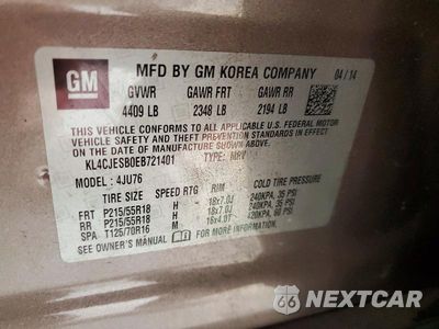 Zdjęcie 13 z 13 samochodu: 2014 BUICK ENCORE VIN:KL4CJESB0EB721401 - miniatura