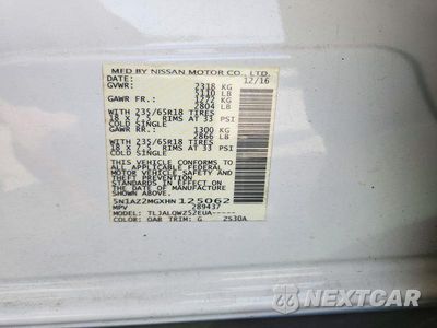 Zdjęcie 13 z 13 samochodu: 2017 NISSAN MURANO SV VIN:5N1AZ2MGXHN125062 - miniatura