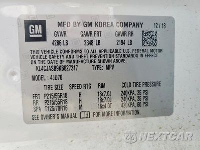 Zdjęcie 13 z 13 samochodu: 2019 BUICK ENCORE PREFERRED VIN:KL4CJASB9KB827317 - miniatura