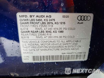 Zdjęcie 13 z 13 samochodu: 2020 AUDI Q5 PREMIUM VIN:WA1ANAFY1L2086723 - miniatura