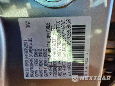 Zdjęcie 12 z 12 samochodu: 2022 HONDA CIVIC LX VIN:19XFL2H57NE022430 - miniatura