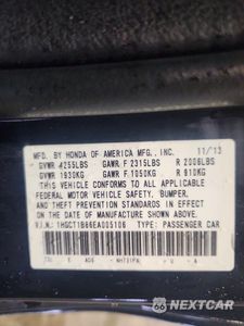 Zdjęcie 12 z 12 samochodu: 2014 HONDA ACCORD EXL VIN:1HGCT1B86EA005106 - miniatura