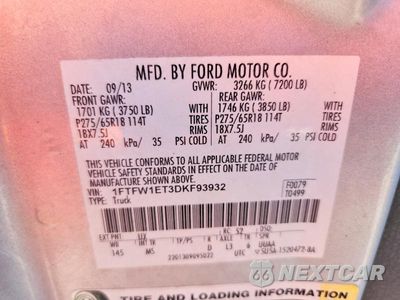 Zdjęcie 12 z 12 samochodu: 2013 FORD F150 SUPERCREW VIN:1FTFW1ET3DKF93932 - miniatura