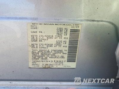 Zdjęcie 13 z 13 samochodu: 2020 NISSAN MURANO SV VIN:5N1AZ2BS3LN119927 - miniatura