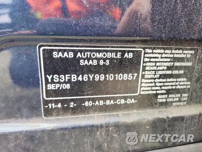 Zdjęcie 12 z 12 samochodu: 2009 SAAB 9-3 2.0T VIN:YS3FB46Y991010857 - miniatura