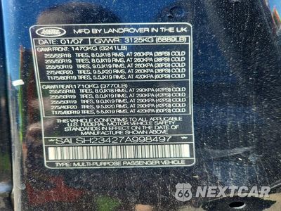 Zdjęcie 13 z 13 samochodu: 2007 LAND ROVER RANGE ROVER SPORT SUPERCHARGED VIN:SALSH23427A998497 - miniatura