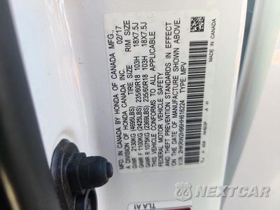 Zdjęcie 14 z 14 samochodu: 2017 HONDA CR-V TOURING VIN:2HKRW2H96HH616224 - miniatura
