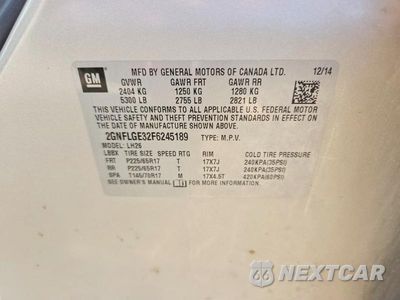 Zdjęcie 13 z 13 samochodu: 2015 CHEVROLET EQUINOX LT VIN:2GNFLGE32F6245189 - miniatura
