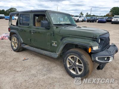 Czwarte zdjęcie samochodu z boku: 2021 JEEP WRANGLER UNLIMITED SAHARA VIN:1C4HJXEN9MW592000 - miniatura
