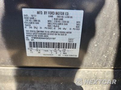 Zdjęcie 13 z 13 samochodu: 2017 FORD EXPLORER XLT VIN:1FM5K8D84HGE21197 - miniatura