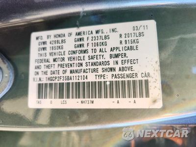 Zdjęcie 12 z 12 samochodu: 2011 HONDA ACCORD LX VIN:1HGCP2F35BA112104 - miniatura
