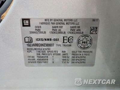 Zdjęcie 12 z 12 samochodu: 2017 CHEVROLET SILVERADO K1500 LT VIN:1GCVKREC8HZ389937 - miniatura