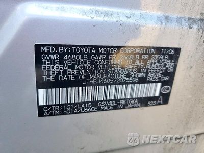 Zdjęcie 13 z 13 samochodu: 2007 LEXUS ES 350 VIN:JTHBJ46G572075596 - miniatura
