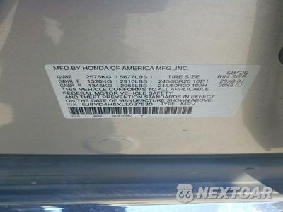 Zdjęcie 13 z 13 samochodu: 2020 ACURA MDX TECHNOLOGY VIN:5J8YD4H5XLL037530 - miniatura
