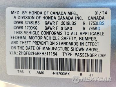 Zdjęcie 13 z 13 samochodu: 2014 HONDA CIVIC LX VIN:2HGFB2F56EH511154 - miniatura