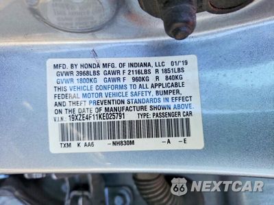 Zdjęcie 12 z 12 samochodu: 2019 HONDA INSIGHT LX VIN:19XZE4F11KE025791 - miniatura