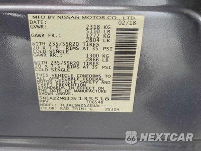 Zdjęcie 13 z 13 samochodu: 2018 NISSAN MURANO PLATINUM VIN:5N1AZ2MG3JN135518 - miniatura