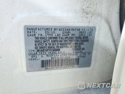 Zdjęcie 12 z 12 samochodu: 2015 NISSAN SENTRA SV VIN:3N1AB7AP7FL655998 - miniatura