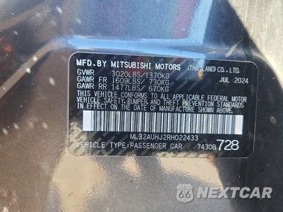 Zdjęcie 12 z 12 samochodu: 2024 MITSUBISHI MIRAGE ES VIN:ML32AUHJ2RH022433 - miniatura