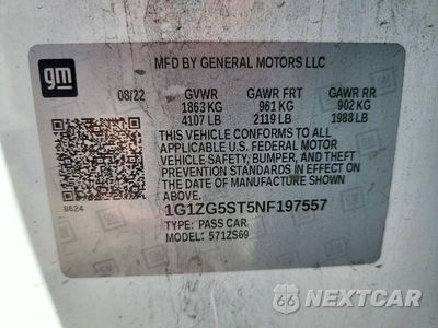 Zdjęcie 12 z 12 samochodu: 2022 CHEVROLET MALIBU RS VIN:1G1ZG5ST5NF197557 - miniatura