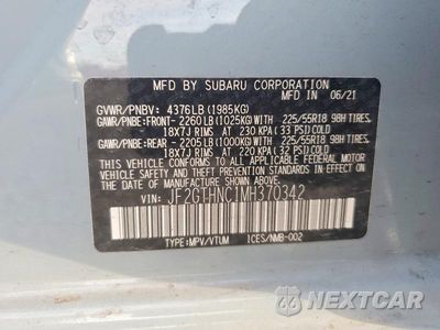 Zdjęcie 12 z 12 samochodu: 2021 SUBARU CROSSTREK LIMITED VIN:JF2GTHNC1MH370342 - miniatura