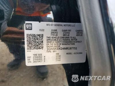 Zdjęcie 13 z 13 samochodu: 2022 CHEVROLET SUBURBAN K1500 RST VIN:1GNSKEKD4NR197751 - miniatura