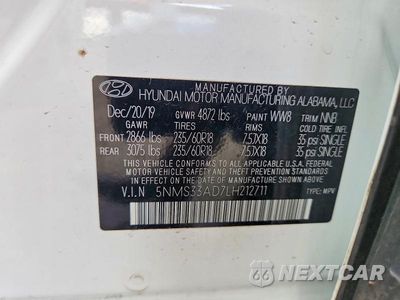 Zdjęcie 14 z 14 samochodu: 2020 HYUNDAI SANTA FE SEL VIN:5NMS33AD7LH212711 - miniatura
