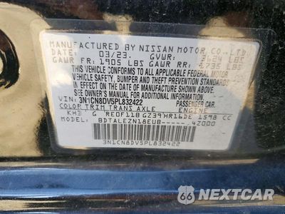 Zdjęcie 12 z 12 samochodu: 2023 NISSAN VERSA S VIN:3N1CN8DV5PL832422 - miniatura