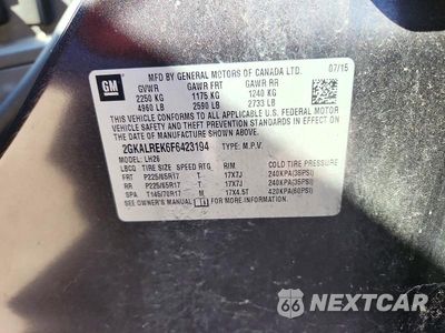 Zdjęcie 13 z 13 samochodu: 2015 GMC TERRAIN SLE VIN:2GKALREK6F6423194 - miniatura