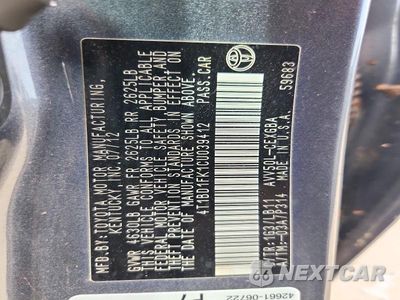 Zdjęcie 12 z 12 samochodu: 2012 TOYOTA CAMRY HYBRID XLE VIN:4T1BD1FK1CU039412 - miniatura