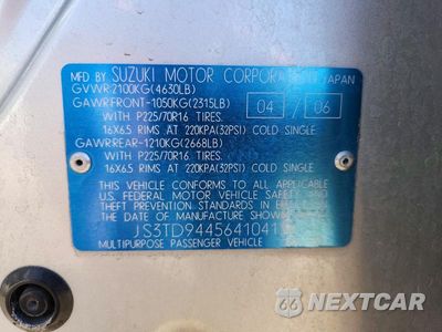 Zdjęcie 13 z 13 samochodu: 2006 SUZUKI GRAND VITARA XSPORT VIN:JS3TD944564104134 - miniatura