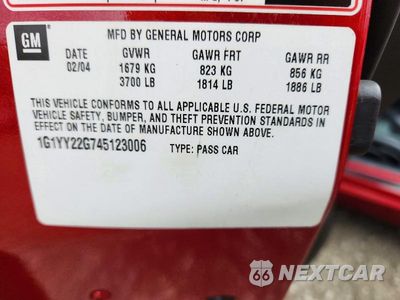 Zdjęcie 12 z 12 samochodu: 2004 CHEVROLET CORVETTE VIN:1G1YY22G745123006 - miniatura