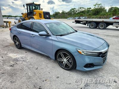 Czwarte zdjęcie samochodu z boku: 2021 HONDA ACCORD TOURING HYBRID VIN:1HGCV3F91MA005568 - miniatura