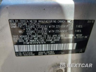 Zdjęcie 13 z 13 samochodu: 2015 TOYOTA RAV4 XLE VIN:2T3WFREV4FW161814 - miniatura