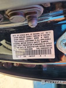 Zdjęcie 12 z 12 samochodu: 2012 HONDA CIVIC LX VIN:19XFB2F53CE018930 - miniatura