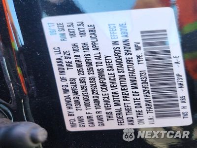 Zdjęcie 13 z 13 samochodu: 2017 HONDA CR-V EX VIN:7FARW1H53HE043731 - miniatura
