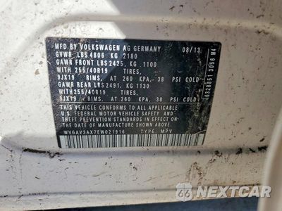Zdjęcie 13 z 13 samochodu: 2014 VOLKSWAGEN TIGUAN S VIN:WVGAV3AX7EW021916 - miniatura