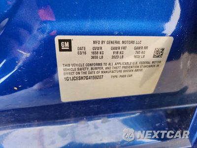 Zdjęcie 12 z 12 samochodu: 2016 CHEVROLET SONIC LT VIN:1G1JC6SH7G4159207 - miniatura