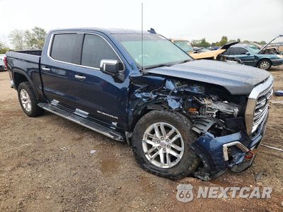 Czwarte zdjęcie samochodu z boku: 2021 GMC SIERRA K1500 SLT VIN:3GTU9DEDXMG328599 - miniatura