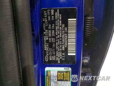 Zdjęcie 12 z 12 samochodu: 2022 HYUNDAI ELANTRA LIMITED VIN:KMHLP4AG3NU347796 - miniatura