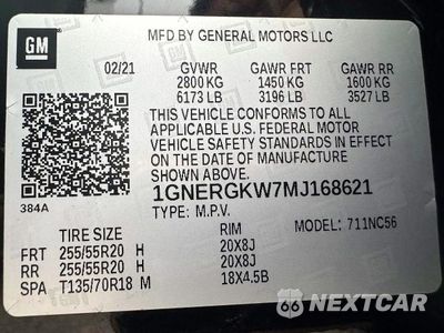 Zdjęcie 15 z 15 samochodu: 2021 CHEVROLET TRAVERSE LT VIN:1GNERGKW7MJ168621 - miniatura