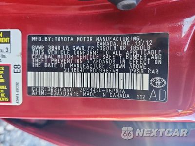 Zdjęcie 12 z 12 samochodu: 2013 TOYOTA COROLLA L VIN:2T1BU4EE9DC998749 - miniatura