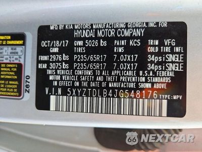 Zdjęcie 14 z 14 samochodu: 2018 HYUNDAI SANTA FE SPORT 2.4L VIN:5XYZTDLB4JG548176 - miniatura
