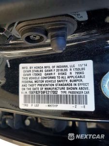 Zdjęcie 12 z 12 samochodu: 2015 HONDA CIVIC LX VIN:19XFB2F59FE217002 - miniatura