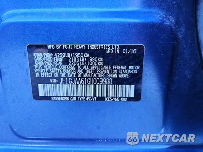 Zdjęcie 12 z 12 samochodu: 2016 SUBARU IMPREZA VIN:JF1GJAA61GH009988 - miniatura