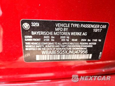 Zdjęcie 12 z 12 samochodu: 2018 BMW 320 XI VIN:WBA8E5G5XJNU47956 - miniatura