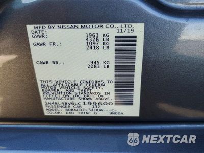 Zdjęcie 13 z 13 samochodu: 2020 NISSAN ALTIMA S VIN:1N4BL4BV6LC199600 - miniatura